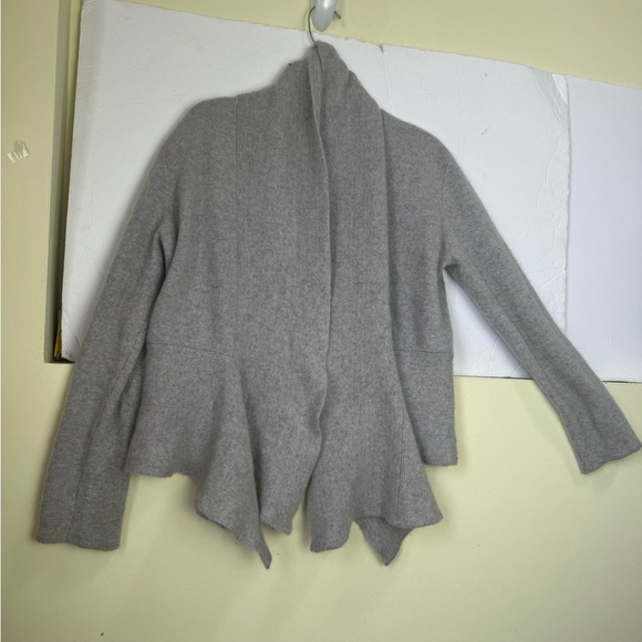 Rino Rossi Vintage New Cashmere Knit Sweater Shawl Collar Ribbed Flare Peplum XL - Picture 5 of 16